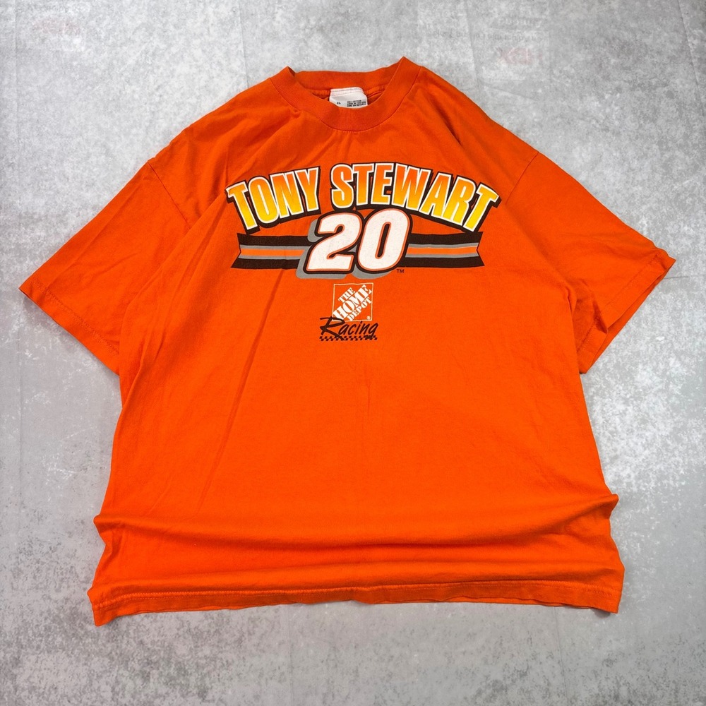 Tony Stewart #20 Home Depot Racing NASCAR T Shirt Men's XL Orange USA